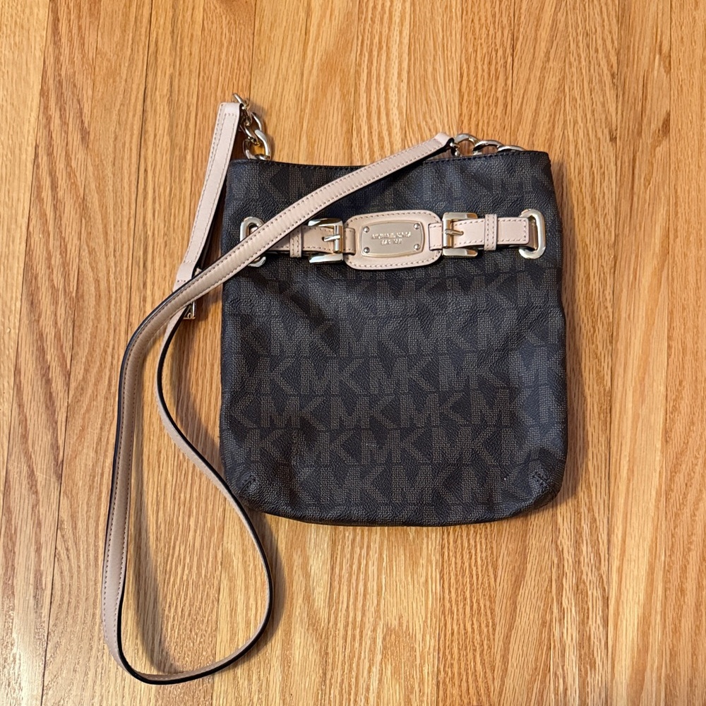 Michael Kors Brown and Cream Crossbody Bag
